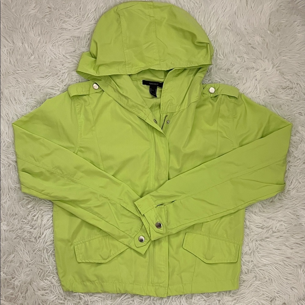Lime Green Lightweight Jacket with Pockets
